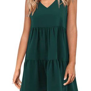 Tunic V Neck Casual Loose Flowy Swing Dress